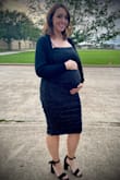I'm seven months pregnant and this dress fits perfectly. It's super stretchy and the quality is great! Pre-pregnancy I wore a size large in Lulus dresses, so I sized up to an XL to accommodate my bump. - Samantha M.