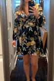 I love this dress! Great for a night out. The material is thin but of good quality. I felt like it ran a little big and thought about ordering a size smaller but kept my original size. - Makenna W.
