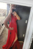 I ordered this dress for my wedding in March. My fiance saw this and loved the idea of a red wedding dress! I have not ordered from Lulu's before but heard great things and I was not disappointed! This dress is awesome quality! It is beautiful and I am thrilled with my choice! - Deborah H.