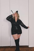 Perfect NYE outfit! Can't wait to have an excuse to wear it again. Ordered an XL. Bottom half fit perfectly top was a little large. But just tied the back string right and was good to go. Dance the night away and got many compliments!! - Molly O.