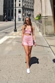 Such a cute set! The shorts fit perfectly. I wear a small in shorts everywhere else, but the extra small in these fit great. The top was very loose on me, though, even after tightening the straps as much as they can and tying the back as tight as possible. - Jillian Z.