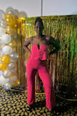 Beautiful jumpsuit! Both chic and sexy, it perfectly highlights my shape. I would recommend using tape because it does slip down when you dance. - Sira D.