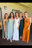 I wore this dress in two different weddings and I received so many compliments. The material was breezy and light and the color was perfect. ** Waist is inches around navel. - Codi B.