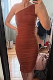 It fits me so well and was comfortable! I didn't notice the slight assymetrical hem and almost wish it was either more assymetrical or just straight across. Love this dress! - Rebecca S.