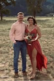 Such a gorgeous color! I personally dont love wrap dresses, but this one is very pretty. The v in the front is a little low and the wrap around the waist is not the most flattering on me but I got so many compliments and I did like the dress! - Macey E.
