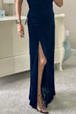 I bought a size S &  XS because I wasn't sure which would fit. The XS was perfect.  The small was too big. I'm 5'2", 105 lbs, and 57 years young.  This dress is classy and conservatively sexy with the high slit in front and deep V in back.  The velvet feels warm which is great because I plan to wear it to my niece's mid-March wedding in Michigan.  NOTE: the strap adjustments are in the front so I had a seamstress switch them to the back. I also had it hemmed because I'm so short. My daughters told me if I wore higher shoes I wouldn't need it hemmed. But I already had these shoes with 3-inch heels that I really liked and didn't think I could walk in 4 inch heels- lol. I added pics of the before-hemmed and after-hemmed. Great dress- looking forward to wearing it. - Janice R.