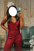 Wore this to an NYE wedding and it was SO pretty. Wearing this, you don't have to accessorize much or do anything else because the jumpsuit itself is so beautiful. 10/10. - Jada B.