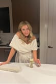 I absolutely loved this dress! I wore it for my rehearsal dinner and I got so many compliments and it was very flattering and the material was really nice as well. 
Im usually a medium but the large fit way better. Im 51 so I had to get it hemmed but not by much and I probably could have worn it without getting it hemmed. - Catherine