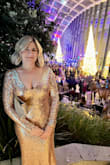 Absolutely gorgeous dress that fit like a glove! Wore for NYE party in London. I'm short at 5'2 but really could have gotten away with not having the dress hemmed however due to the possibility of walking around in the rain I did have it altered. It is tight but stretchy and did not show imperfections. The lining is super soft and never felt itchy from the sequins. Highly recommend! - Stephanie N.
