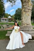 Beautiful dress, runs small definitely size up, the only alteration I needed was the length. - Mary J.