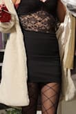 This is such a flattering skirt! Very stretchy and snug. It has an inner layer so it's not see-through at all. I used it for a Halloween costume and it went great with a bodysuit. My zipper broke after a couple of wears, but I think that was a user error, just be careful zipping it up! Would recommend! - Jessica A.