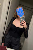 I originally got the small but decided to size it down so that it would be a little tighter up top. The only thing I don't like about it is that the girls aren't super secure. If I bent over I would be near the flashing. But a perk is that it is lined, so you don't have to wear a bra if you have fuller breasts than I do. Besides the top being a little loose from the wide neck, I love it! It's super cute and is a great addition to any wardrobe - Clarice A.