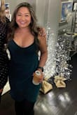 This dress was a little long on me (the top was hanging below my boobs), so I cut and hemmed the straps. Everyone loved this dress at the holiday party, and it was super comfortable to wear. - Tiffany O.