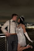 Not as sparkly as I thought it'd be. Wore the dress for a gatsby-themed NYE party and had a blast twirling around. The dress made dancing extra fun! - Erha A.