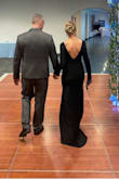 I absolutely love this dress! It looks plain and simple but it is so classy and elegant. For the price, it's a steal! I wore it for a wedding and felt beautiful. Material is thick and perfect for the fall or winter. It is so flattering with the neck line and bare back. Boobs stayed in place and I didn't even need a bra. I was also able to wear fleece-lined tights underneath (I get cold quick). - Lani C.