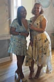 Love this dress for brunch! Fit snug around the waist which allowed for more flow in the hip area - Meagan D.