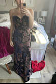 LOVE this dress it is so cute. I ordered a small it was huge and was falling off of me (small pictured, I am holding it up with my arms) I exchanged it for an XS and that size put me perfectly - Madison C.
