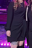 Needed a dress for a formal NYE party. I ordered several different dresses from Lulu's and decided on this one. The fabric feels quality for the price compared to some others. The waist tie in the front was also very flattering. I ordered a S and a M. The M was too loose in the chest for me, but fit perfectly around my hips. The S fit my top perfectly, but was slightly snug in the hips, but not uncomfortably so. I decided to go with the S and was happy with how it paired with knee high boots. - Lindsey B.