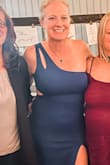 Absolutely loved the fit feel and look of this chic blue dress for attending my cousin's daughter's wedding - Wendy T.