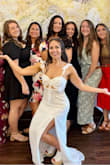 I looooved this dress!! I wore it for my wedding shower and got so many compliments! I didn't want anything short or lace material. This checked all my boxes! I most certainly should have had it hemmed, but totally forgot. I wore super high platform shoes and it was still too long. I'm only 5'2" though, so I'm used to it. - Quincy T.