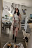 Really like the colors of the skirt. Wore it with a white sweater and forest green ankle booties (both Lulu's of course). It fit well and I didn't have to fuss with it riding up at all. - Nicole U.