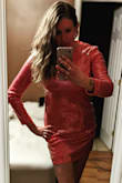 Fits well, due to bust size I would have sized up if that was an option. - Shelby H.