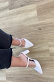 I have been on the hunt for a wedding shoes for a while! I had a long list of must for the shoes. The shoes I wanted had to; have a heel but not too big of a heel, be block heels so I can wear them on a boat where my ceremony will be, closed toes, extremely comfortable, and not give me blister or cut me up. These shoes fit all the requirement. They are the perfect heel height to give you a little boost but still look short next to your partner, have no strap or back that will cut you up and a classic closed toe. The price point also doesn't hurt!! - Logan S.