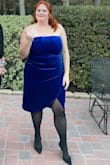 I wore this dress to a wedding and for New Years Eve. I am bigger on top, so I wore a strapless bra for more lift. There is boning, so it does help keep everything in place. I love the length. Not too long. Not too short. - Margarita P.