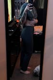 I'm typically a small. I'm 5'4 130 lbs currently. These are just a little too tight. I think a medium would be too big, and these pants are much longer on me than they are on the model so I feel like a medium would be way too long. I wouldn't be opposed to getting them hemmed though, because the weird slit on the bottom looks strange. I didn't notice it until I tried them on. These have no stretch. They zip on the left hip. If these were stretchy I would love them. - Payton C.
