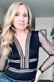 I love this bodysuit, no bra needed and it's sexy without being too revealing (I'm only a 34AA however so I think that helps). No stretch but it does fit true to size, I ordered the Small. I haven't experienced the rips as others have mentioned but I was super careful taking it on and off as I had read the reviews. - Erin A.