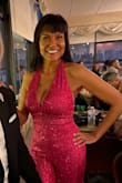Blingie, Form-Fitting, Comfortable and Pretty. I felt super sassy wearing this awesome jumpsuit. Even at 70, girls just want to have FUN! - Roseli D.