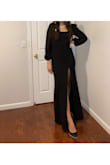 Bought this gown for a New Year's Eve party, and it was stunning! The dress is made of a thick material that fits so well. On the longer side. I am 5'6- and it hit me just right with heels on. It was a little loose on the top- but I just have a smaller chest. Definitely Recommend! - Oksana D.