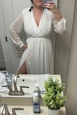 I love this dress for my rehearsal dinner. I ordered my normal size xl in Lulus, but I definitely should've gotten large. It runs large in the elastic band around the waist. This dress is beautiful and so comfortable and actually long enough for tall girls! I'm 5'11" and this fits nicely. I have a large bust 38ddd and the top has plenty of coverage. Highly recommend! - Meghan F.