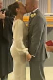 I wore this dress for my wedding ceremony. It was classy and sexy. The ivory with a bit of shimmer, and the sleeve was just the right touch to make it dressy. - Arelis D.