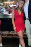 I bought this dress to wear to my sorority's Christmas cocktail. It was so perfect. The fabric is super thick and of high quality. I didn't even have to wear a bra with it. I am pretty much always a size 6 in dresses and the small fit me perfectly. I wear either a 32D or 32DD bra, and it fit my bust well. It also was long enough which is sometimes hard to find as I am 5'9". Overall would definitely recommend! - Grace B.