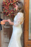 I purchased this dress for my fall elopement wedding and it was perfect. The price was amazing and the dress is surprisingly of good quality. It is also very comfortable! I wore it all day and I had no issues what so ever!  You cannot wear dark colored underwear as it will show through and it is form fitting, it will show off your curves! Overall, I am very satisfied and happy with how it ended up looking. I usually don't write reviews but I thought it was worth doing it for this dress. - Genevieve H.