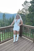 I'm 5'2", around 135 pounds, and 32DD. I've come to a conclusion, after trial and error, that although I am a size small almost everywhere else, my size at Lulu's is medium. This dress was gorgeous, classy, yet sexy, which I felt was perfect for my bachelorette party...but I was incorrect. I constantly had to make sure my boobs stayed in the dress (thank god for boob tape covering those up). I was constantly pulling at the bottom of the dress (I'm short, and if I didn't wear shapewear underneath, everyone would have seen every part of me). 

Overall, it was perfect for photos, but I truly think I was too curvy for this dress! I don't even know if sizing up to a large would have helped because the chest area would still be too large. - Jackie D.