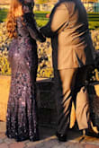 Perfect material, it was beautiful, yet comfortable. The dress had a beautiful sparkling glow to it. I got so many compliments while wearing the dress as well. The length was a bit too long, however with 3-inch heels it was the perfect height for me. - Lucia R.