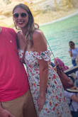 I've worn this dress several times and absolutely love it. It's very comfortable and flattering. The onlyyyy thing is the slits are very very high. For someone my height, they either need to be pinned or held shut when walking. I wear shorts underneath it and hold them when walking haha - Michelle L.