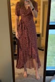 I loved this dress, unfortunately, the zipper doesn't go all the way down the back so it was hard for me to fit it over my hips (size small). After a slight struggle, I was able to fit it over my shoulders and once it was on it looked great! But again, was a struggle to get off back over my shoulders. I really wanted to exchange it for a medium but it's out of stock :( Will definitely be keeping my eye open for when it does get re-stocked! - McKenzy W.