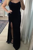 I was unsure about the velvet because that could go either way but the velvet itself was actually really beautiful, soft and nicely done. I am returning because the neckline appears to be a nice bunching in photos but its basically extra fabric laid on top and it looks awkward in person. Also recommend sizing down. I hardly every have to size down in this brand but this dress was loose - Gillian H.