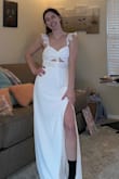 This dress is great. Not see-through, and not too revealing. The way the straps were made did not allow me to tighten them very tight though, so I ended up taking them apart and rerouting them, and sewing them in place so I could have tight straps haha. - Natalie W.