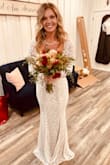 Wore this as my wedding dress. Fit like a glove! Simple and elegant. - Megan H.