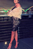 I love this dress! But after a while wearing it, it started getting very uncomfortable,  to the point that when I got home, my legs and bust area were scratched by the sequins. - Gabi S.