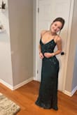 I bought this dress for my junior prom and love it so much. It runs a little bit, but we were able to cinch it tighter in the back. It was a gorgeous color, just very long, but is able to be hemmed! Overall, it was perfect! - Hannah L.