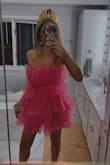 Love this dress so much, so cute bright, and fun. Color is just as advertised. A little big on me, but only because they were out of smalls and I had to order a medium. Only thing I didn't like is the lack of waist definition. Wish this dress came with a belt. I ended up buying pink ribbon and making my own belt to cinch my waist. - Kirsten O.