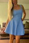 This dress fits like a glove! The material has a little bit of a stretch to it so it fits perfectly snug and hugs in all the right places. I feel amazing in this dress and would highly recommend it to anyone who wants to feel beautiful for any outing with family, friends, or date night. - Brittany O.
