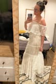 Honestly, this dress is amazing for the price. I was a little worried about how it would look on my body mostly because it's a tight-fitting dress on the model but I was shocked how good I felt in this dress. I was looking for something for my "micro wedding" I didn't want something really traditional but still wanted to feel like a bride and this is perfect. I might make some alterations to the sleeves but overall this dress is great. - Leah F.