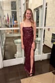 I wore this to my husband's military ball and received multiple compliments on it. I wore a four-inch heel, and the dress fell perfectly. I did not struggle to walk in the dress, and the slit was just high enough that I didn't feel too exposed. - Hannah A.