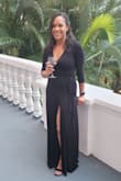 Wore this dress to a wedding and received many compliments. It was quite long even with 3 inch heels. - Ana C.
